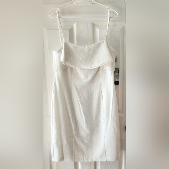 White Lined Cocktail Karl Lagerfeld Dress, size 8, Bridal Bride Bachelorette - Picture 3 of 5